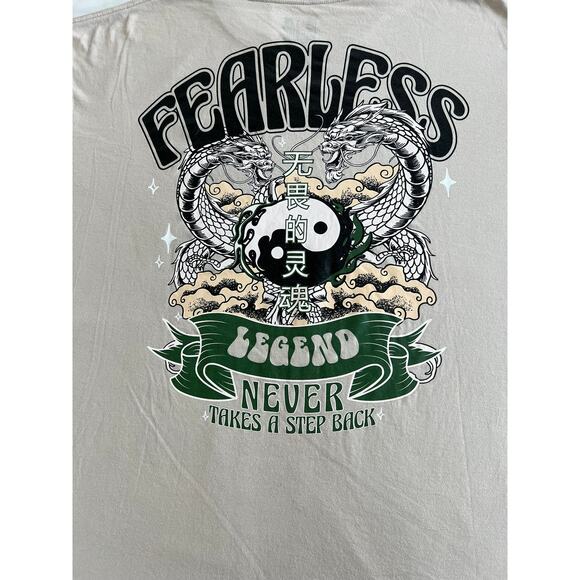 OG Legend tshirt Men’s XXL beige Crew Neck Short Sleeve fearless Graphic - Picture 2 of 7
